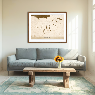 AUTO-MOCKUP ROOM | Finger Lakes Map Wall Art