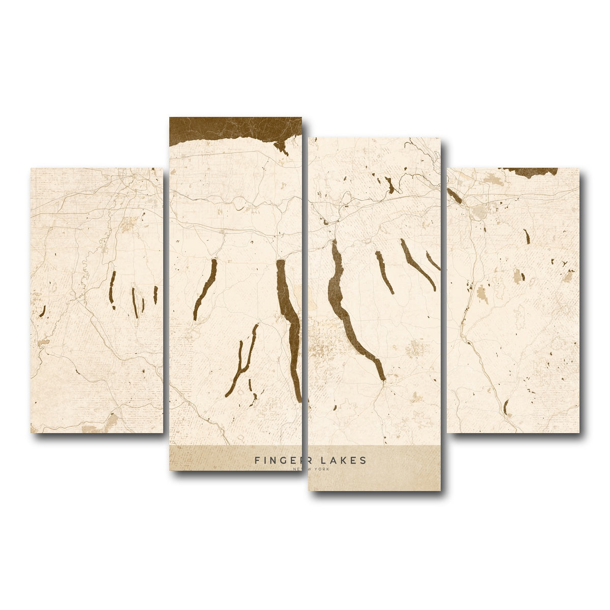 AUTO-MOCKUP WHITE | Finger Lakes Map | 4 Piece | Gallery Wrap Canvas | group=4_short