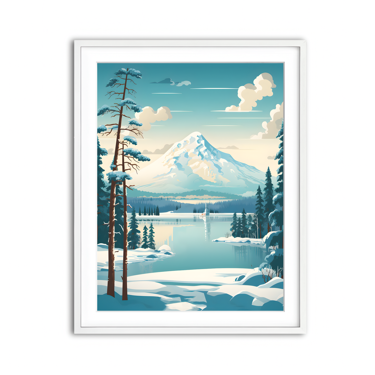 Framed Print 3x4 White