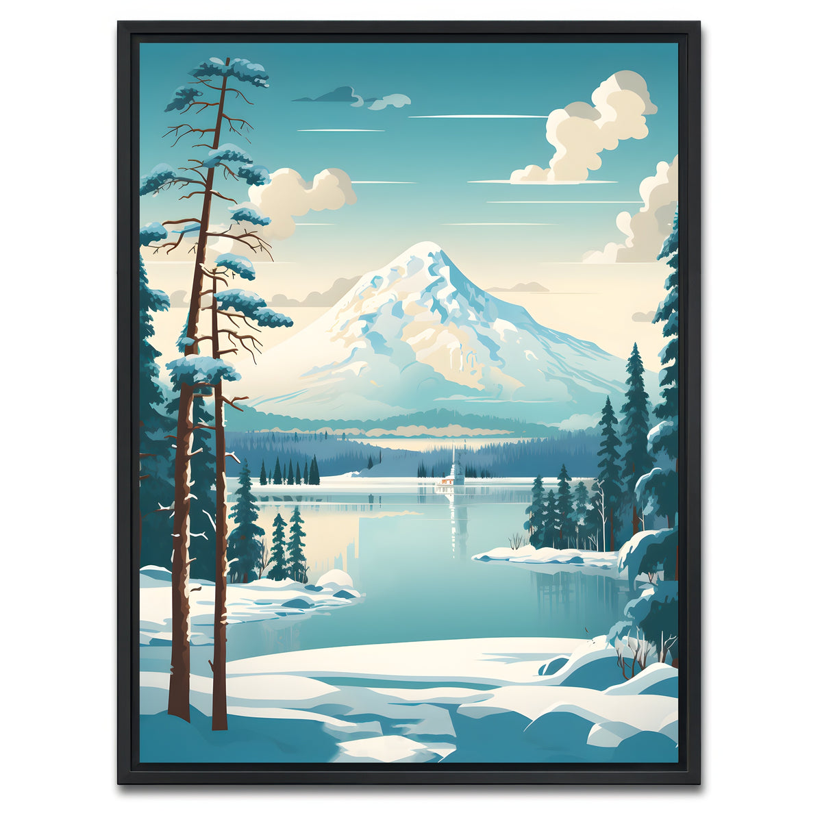 AUTO-MOCKUP WHITE | Finland - Lapland | 1 Piece | Black Framed Canvas | group=3x4