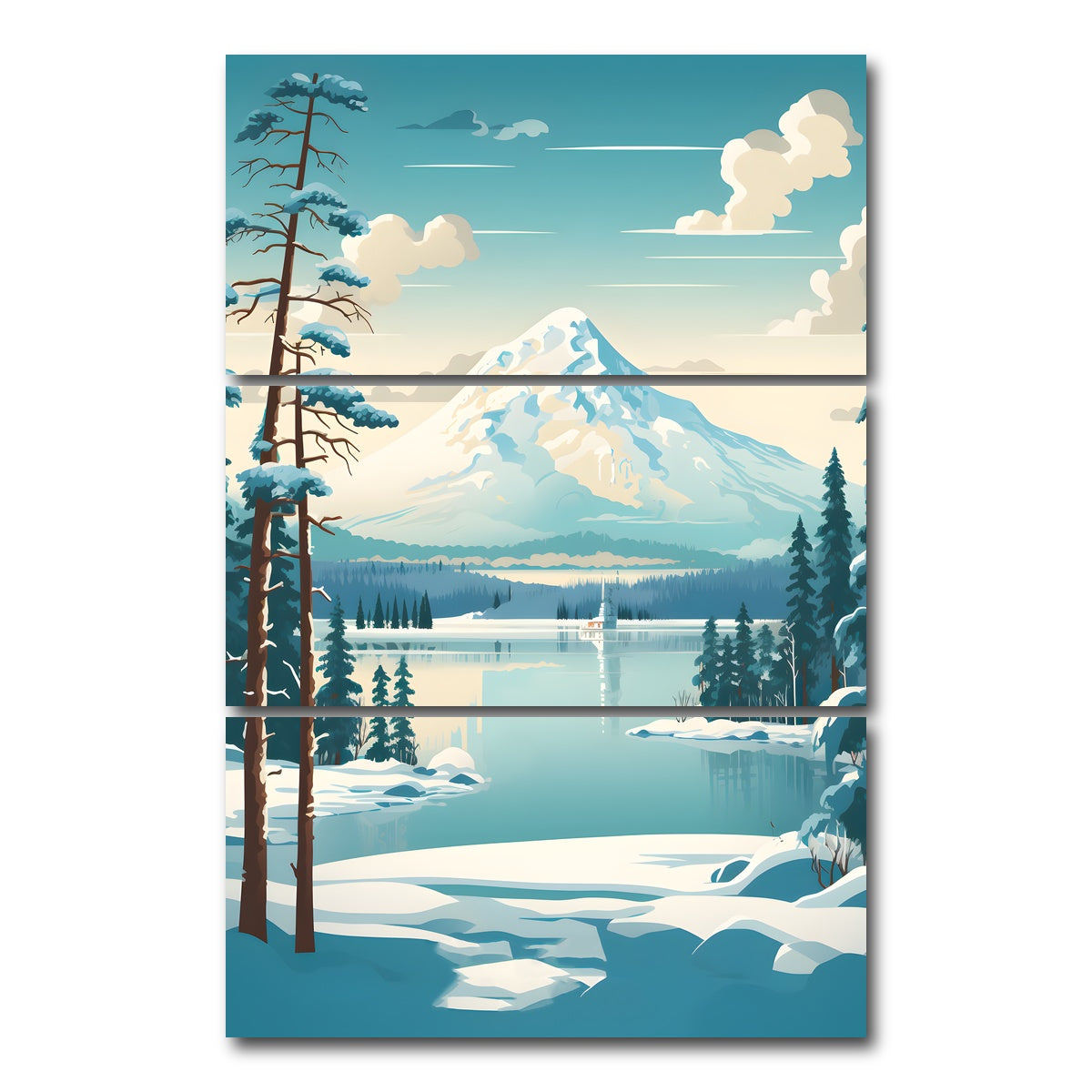 AUTO-MOCKUP WHITE | Finland - Lapland | 3 Piece | Gallery Wrap Canvas | group=12x24_stacked