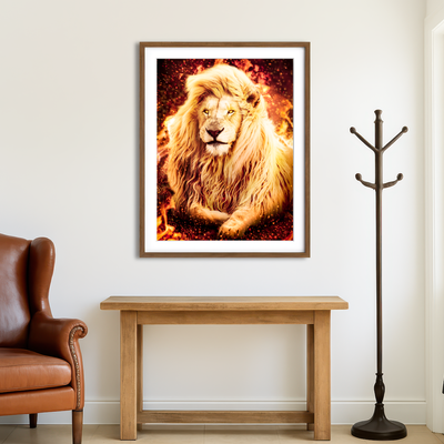 AUTO-MOCKUP ROOM | Fire Lion Wall Art