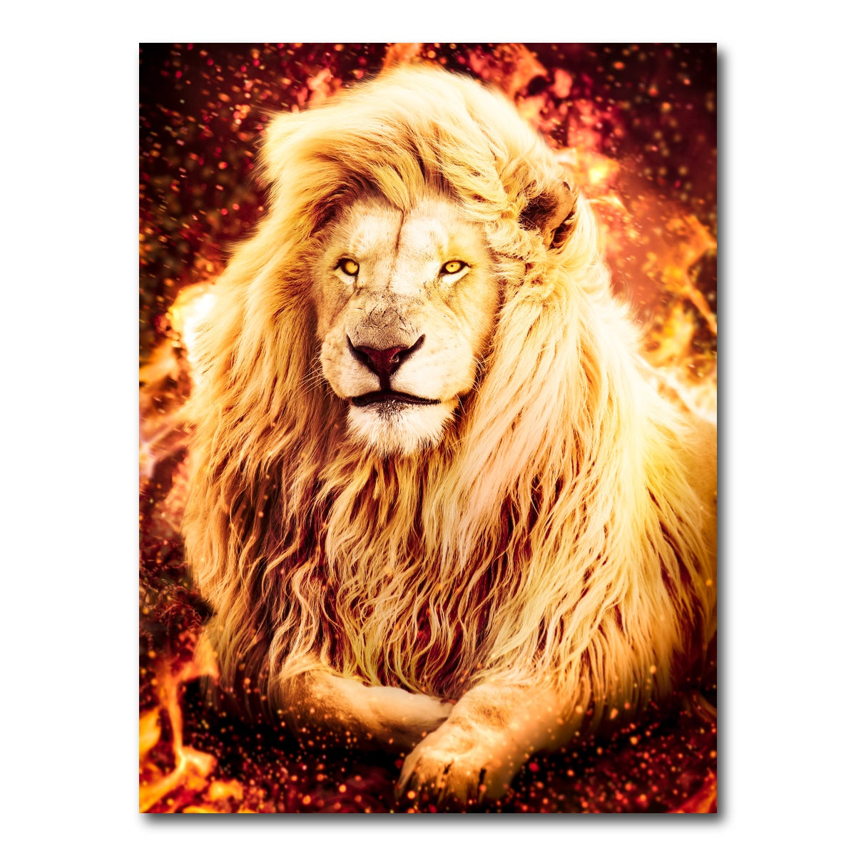 AUTO-MOCKUP WHITE | Fire Lion | 1 Piece | Gallery Wrap Canvas | group=3x4