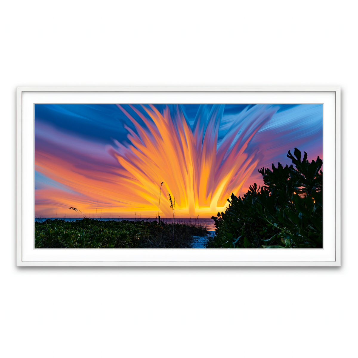 Framed Print 2x1 White