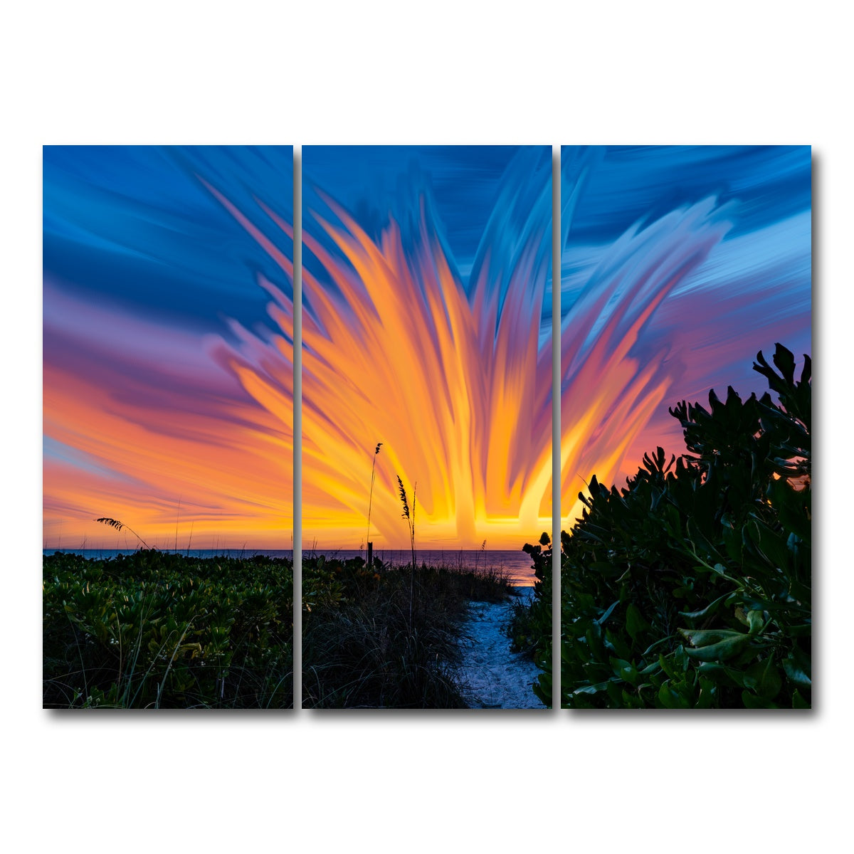 AUTO-MOCKUP WHITE | Fire Sky | 3 Piece | Gallery Wrap Canvas | group=8x18