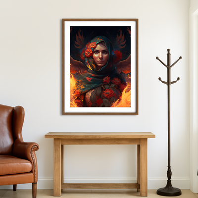 AUTO-MOCKUP ROOM | Fire in Her Heart Wall Art
