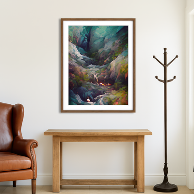 AUTO-MOCKUP ROOM | Fire in the Woods Wall Art