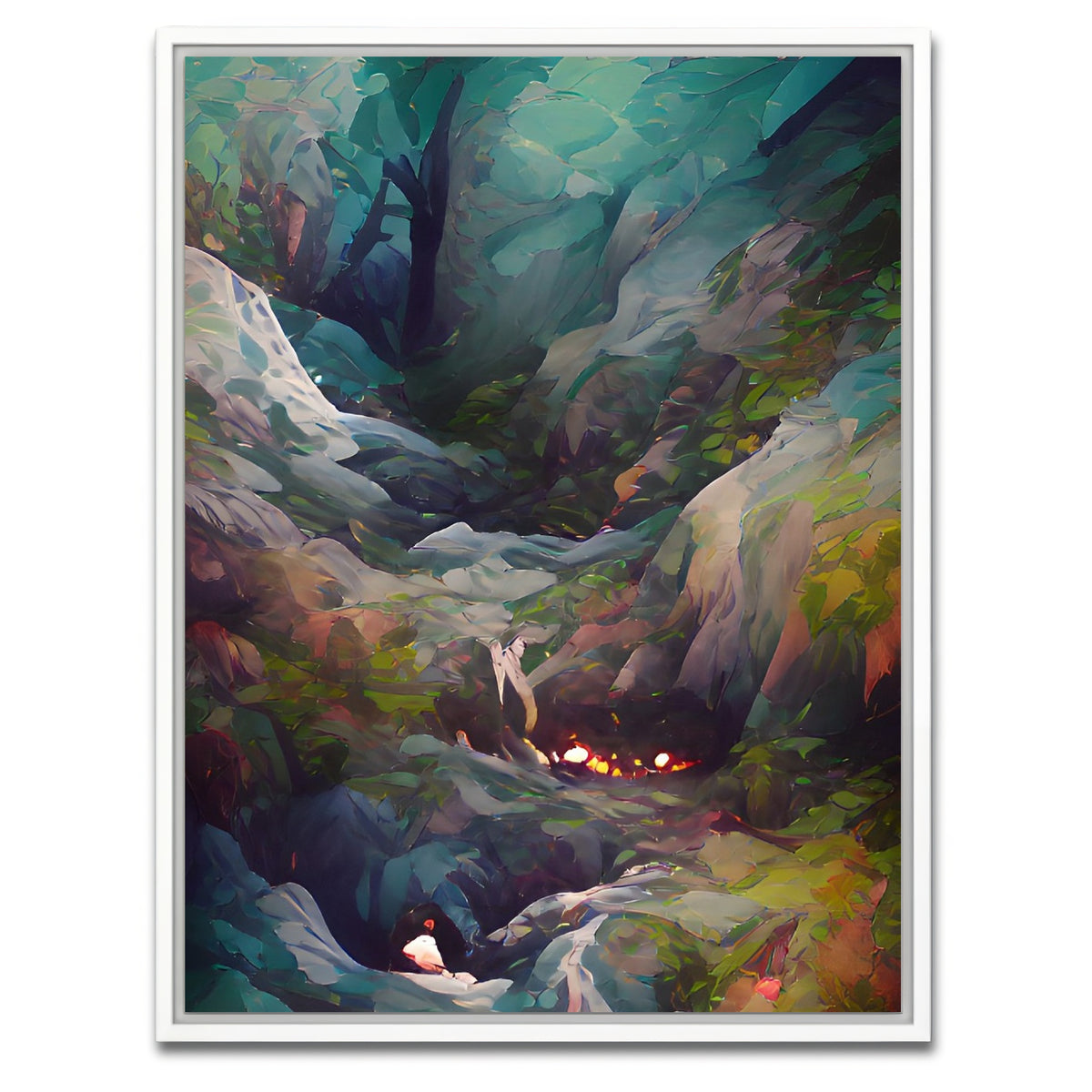 AUTO-MOCKUP WHITE | Fire in the Woods | 1 Piece | White Framed Canvas | group=3x4