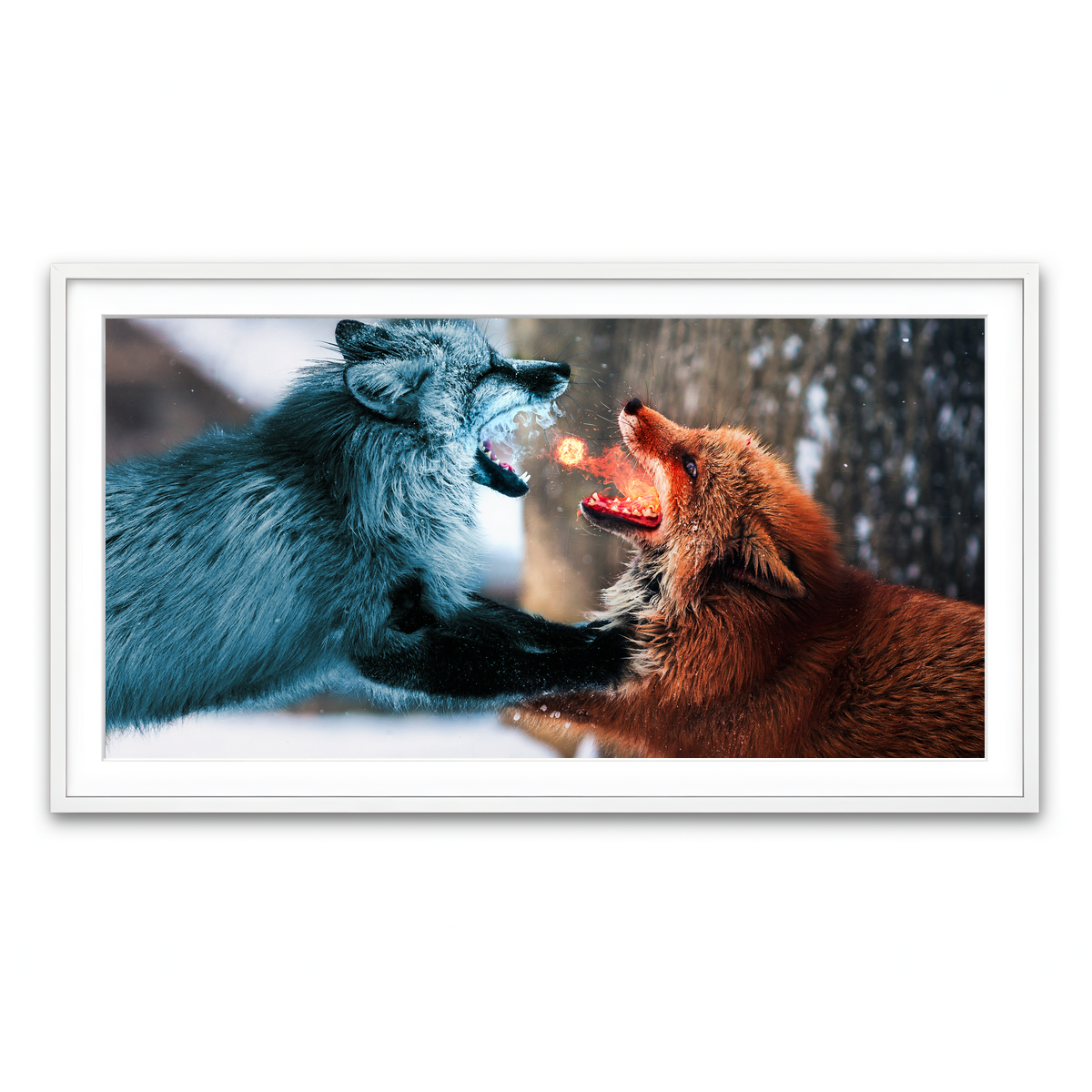 Framed Print 2x1 White