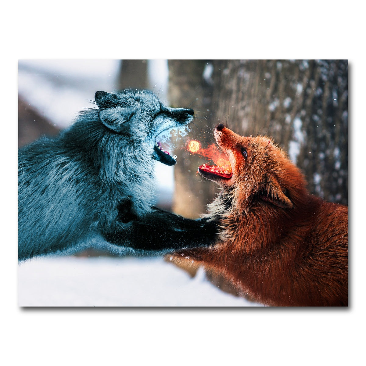 AUTO-MOCKUP WHITE | Fire vs Ice | 1 Piece | Gallery Wrap Canvas | group=4x3