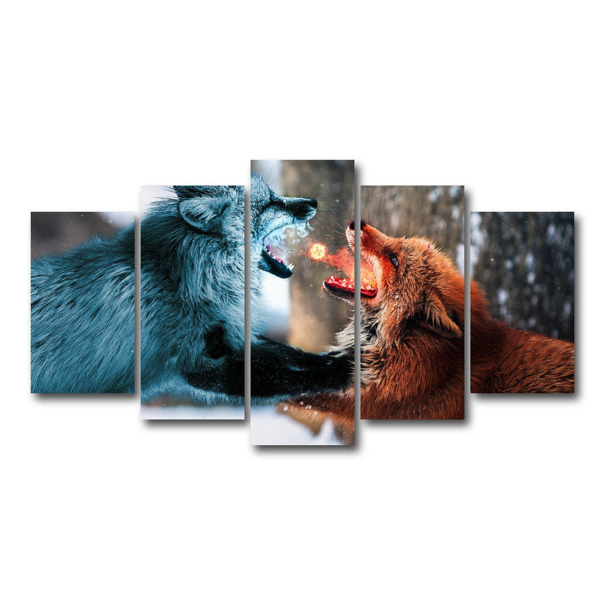 AUTO-MOCKUP WHITE | Fire vs Ice | 5 Piece | Gallery Wrap Canvas | group=5_normal