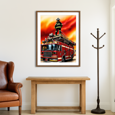 AUTO-MOCKUP ROOM | Firefighter Wall Art