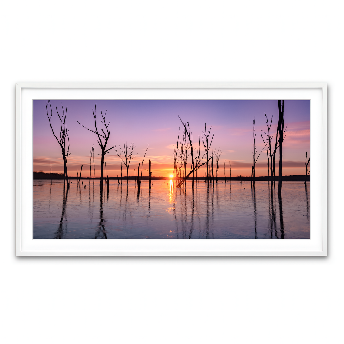 Framed Print 2x1 White