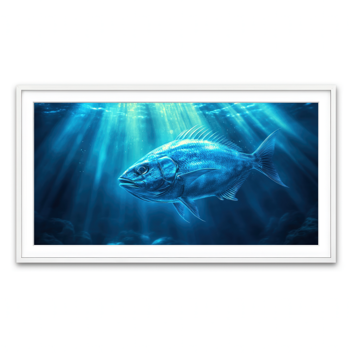 Framed Print 2x1 White