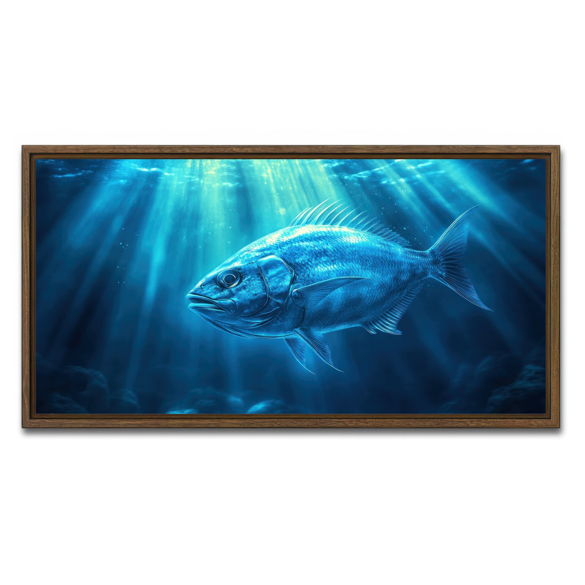 AUTO-MOCKUP WHITE | Fish Dreamscape | 1 Piece | Walnut Framed Canvas | group=2x1