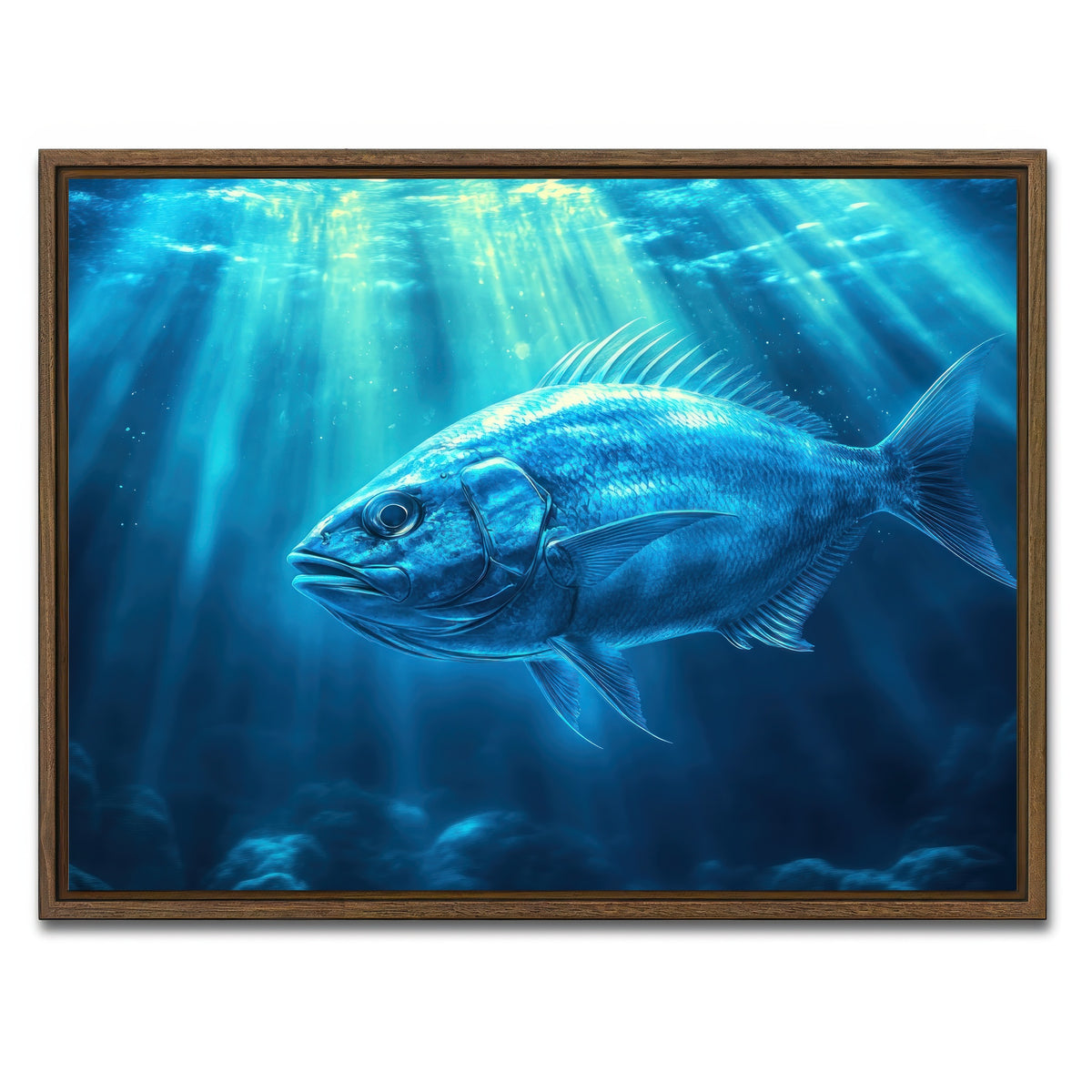 AUTO-MOCKUP WHITE | Fish Dreamscape | 1 Piece | Walnut Framed Canvas | group=4x3