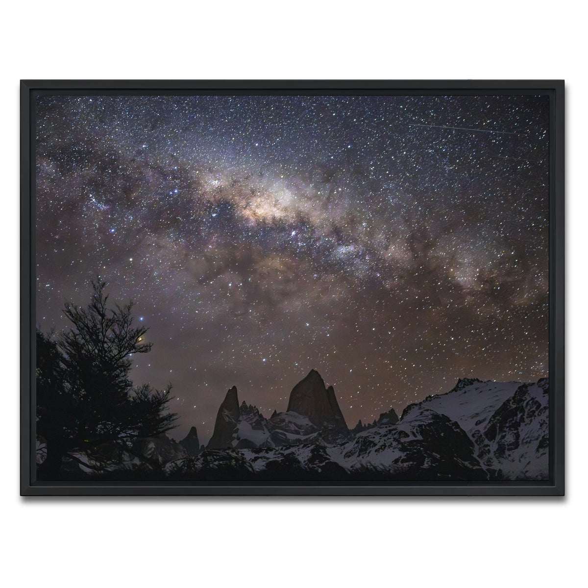 AUTO-MOCKUP WHITE | Fitz Roy under the Milky Way | 1 Piece | Black Framed Canvas | group=4x3