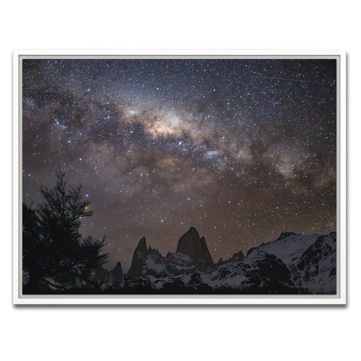 AUTO-MOCKUP WHITE | Fitz Roy under the Milky Way | 1 Piece | White Framed Canvas | group=4x3
