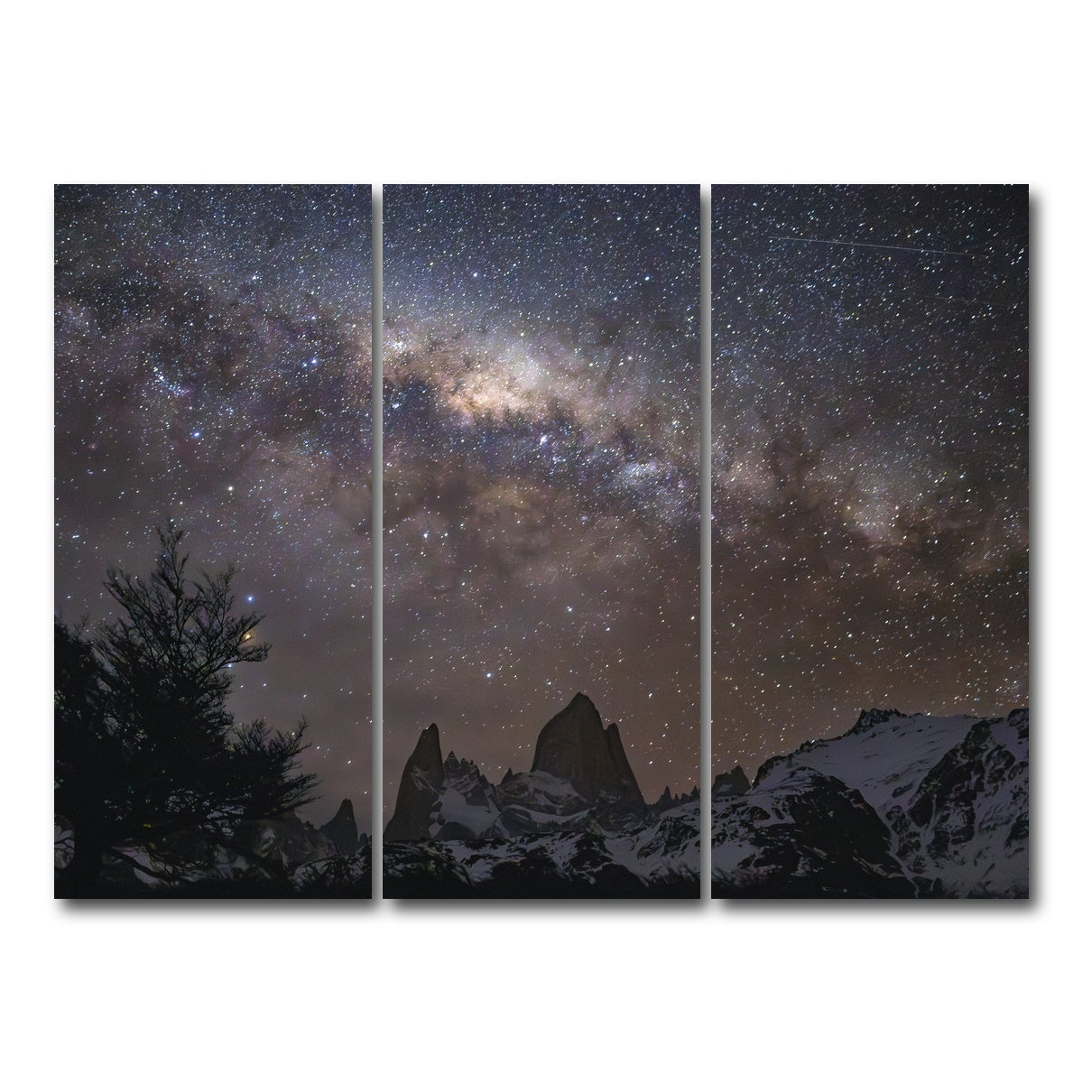 AUTO-MOCKUP WHITE | Fitz Roy under the Milky Way | 3 Piece | Gallery Wrap Canvas | group=8x18