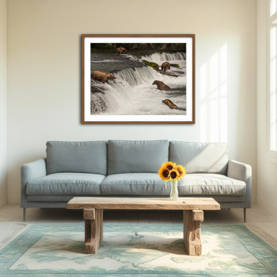 AUTO-MOCKUP ROOM | Five Bears Salmon Fishing Wall Art