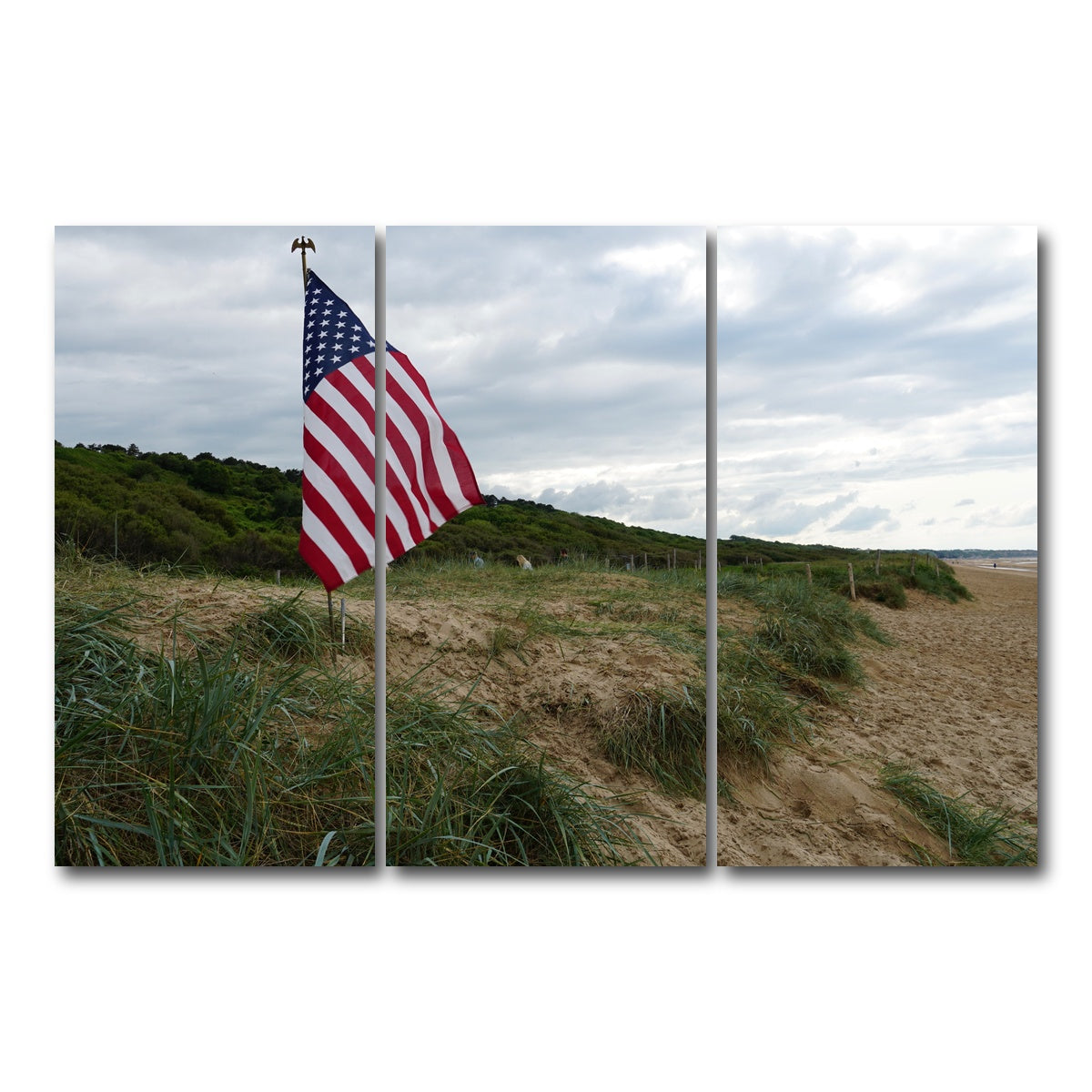 AUTO-MOCKUP WHITE | Flag On Omaha Beach | 3 Piece | Gallery Wrap Canvas | group=12x24