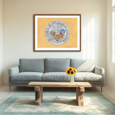 AUTO-MOCKUP ROOM | Flag of US state Arkansas seal Wall Art