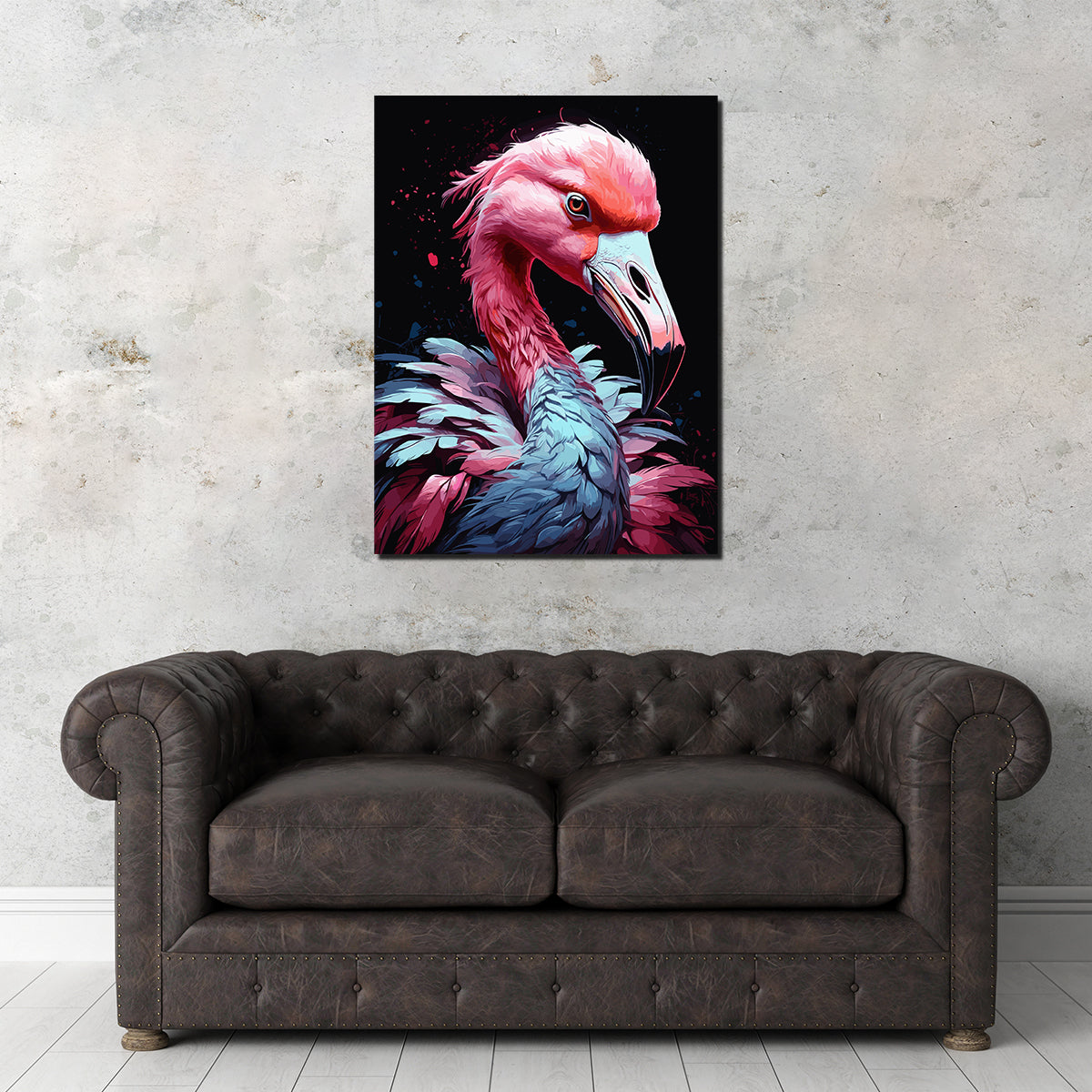 Flamingo Animal Colorful Wall Art