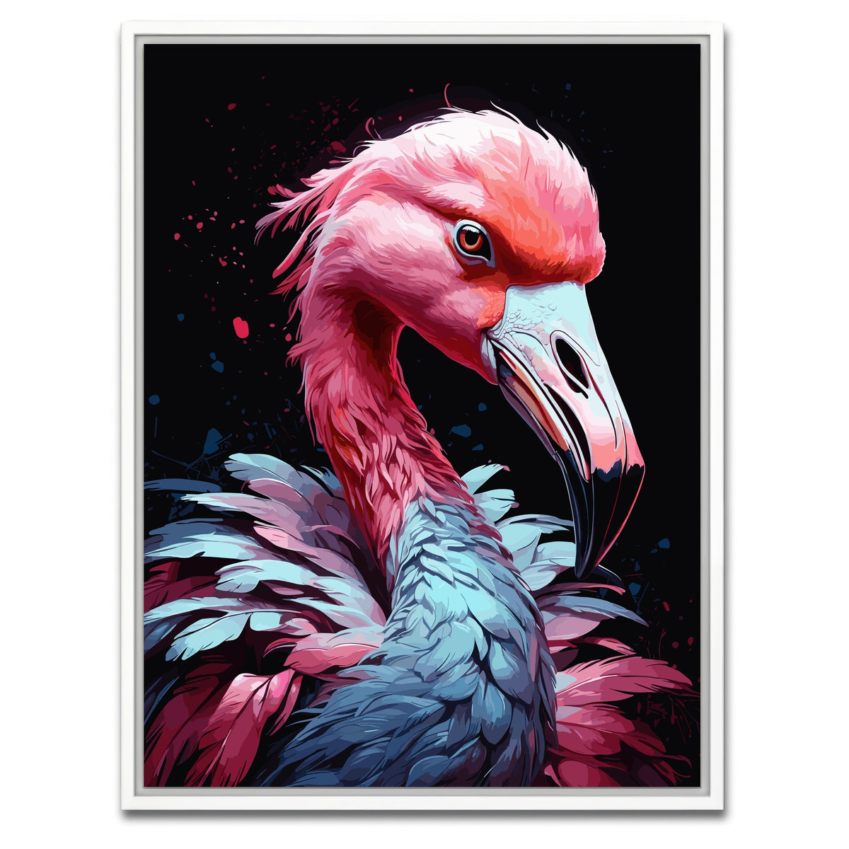 AUTO-MOCKUP WHITE | Flamingo Animal Colorful | 1 Piece | White Framed Canvas | group=3x4