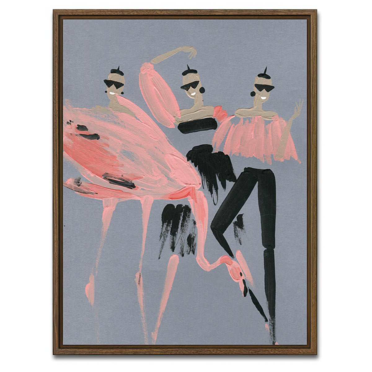 AUTO-MOCKUP WHITE | Flamingo Fashion | 1 Piece | Walnut Framed Canvas | group=3x4