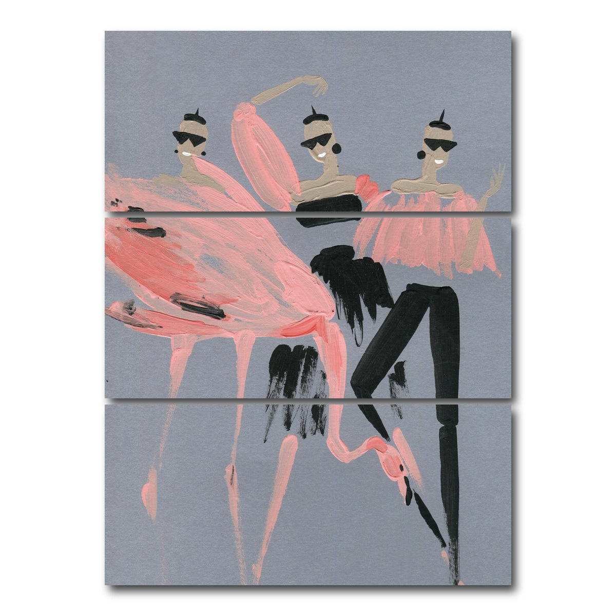 AUTO-MOCKUP WHITE | Flamingo Fashion | 3 Piece | Gallery Wrap Canvas | group=8x18_stacked