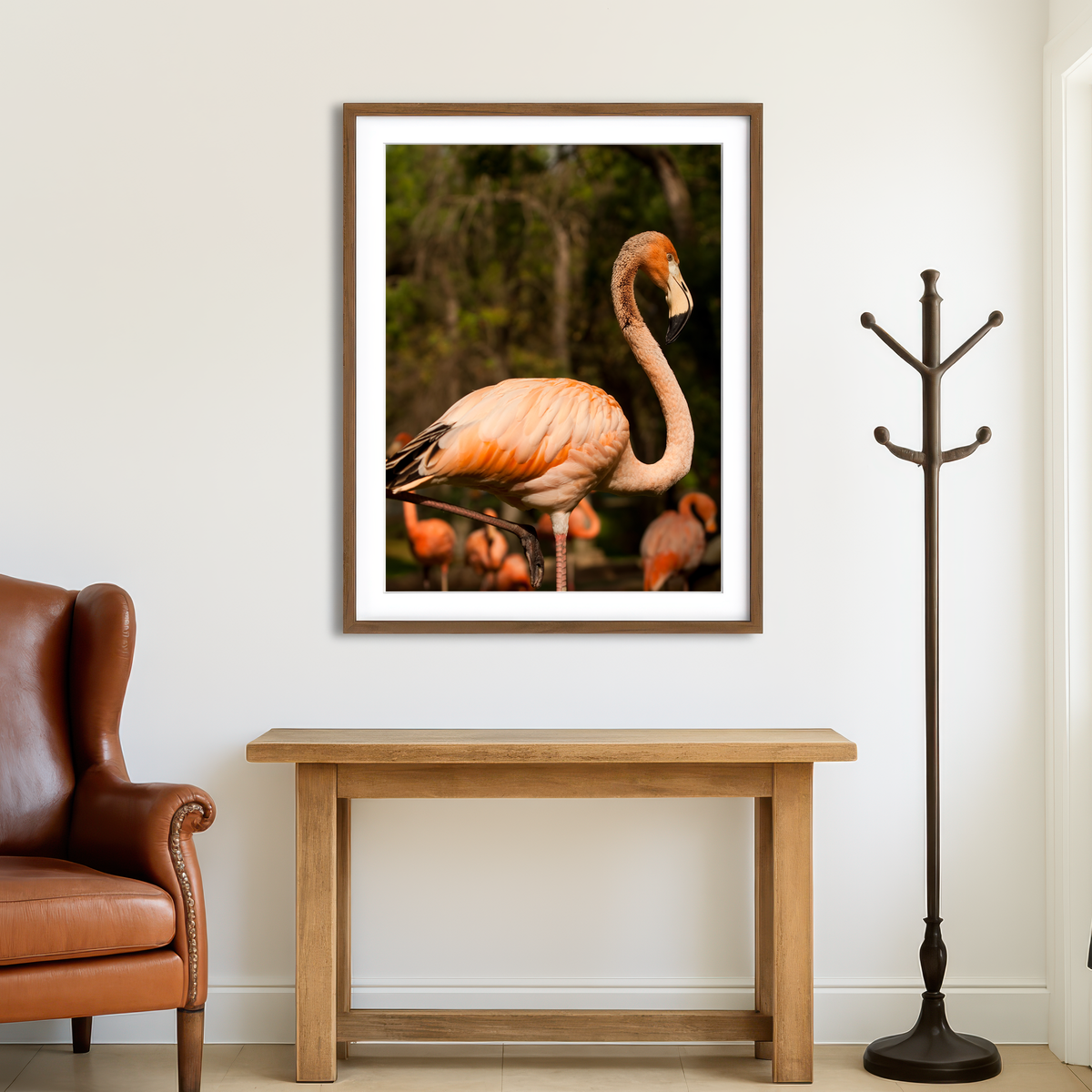 AUTO-MOCKUP ROOM | Flamingo Acrobat Wall Art