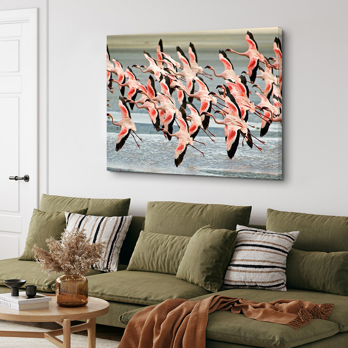 Flamingo's in Tanzania Wall Art