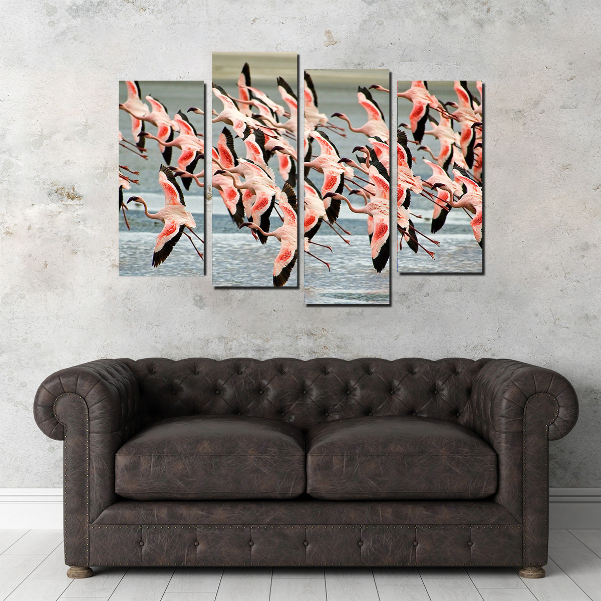 Flamingo's in Tanzania Wall Art