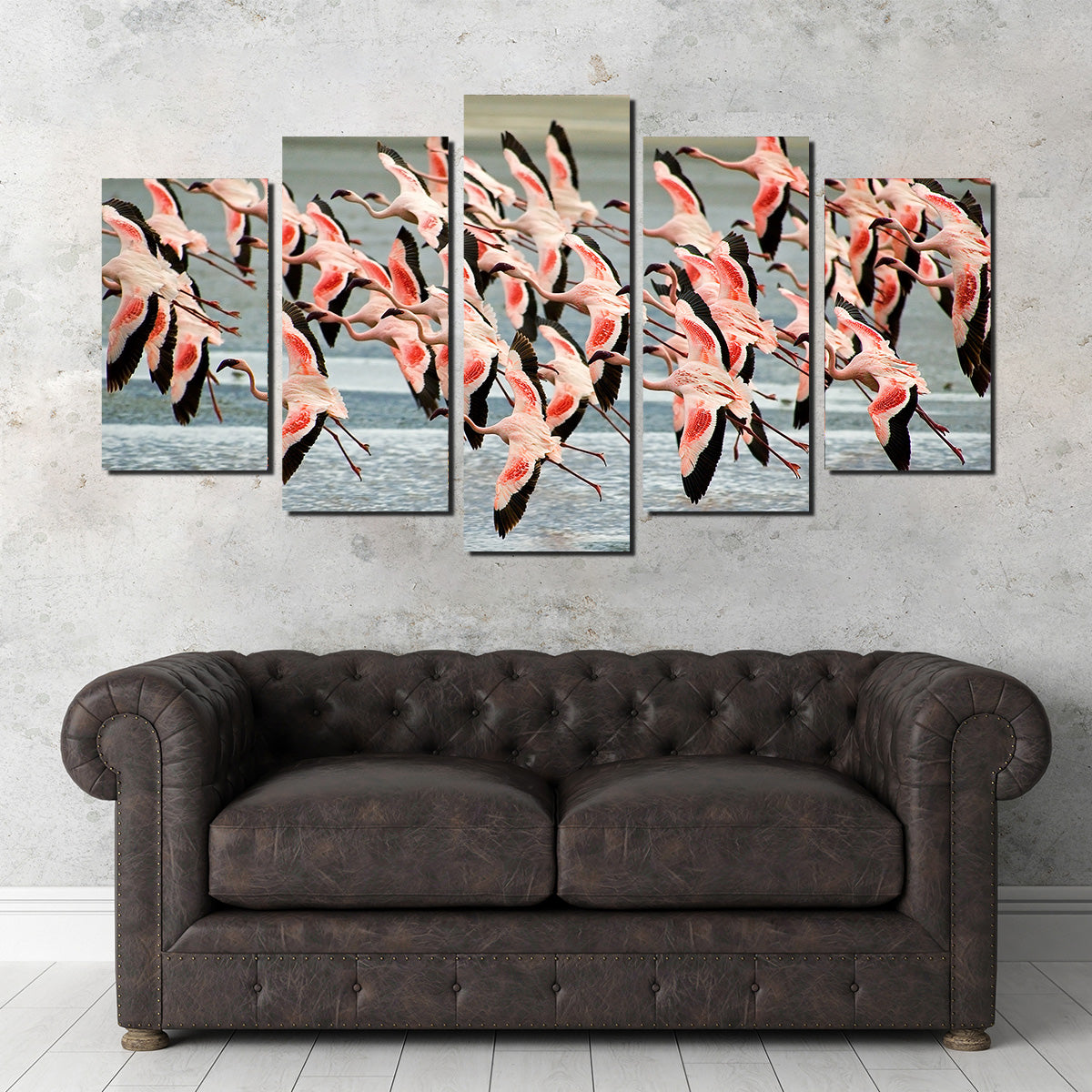 Flamingo's in Tanzania Wall Art