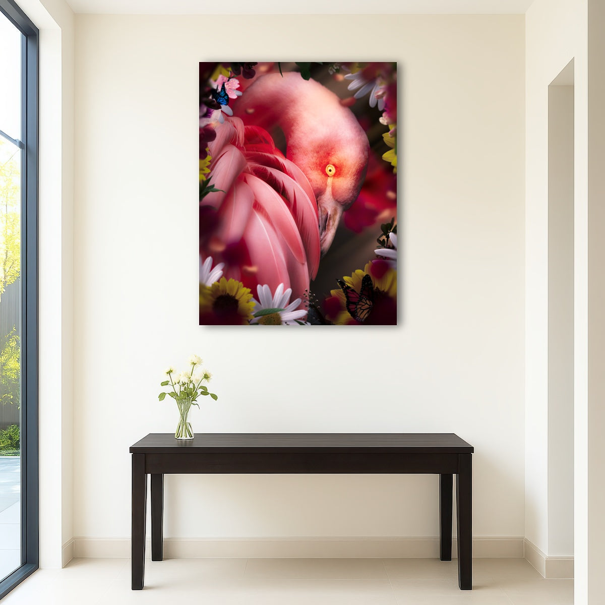 AUTO-MOCKUP ROOM | Flamingo with flowers