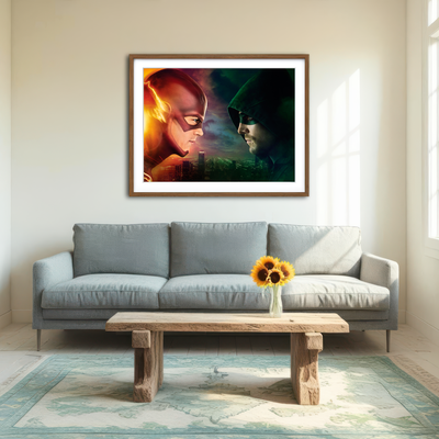 AUTO-MOCKUP ROOM | Flash vs. Arrow Wall Art