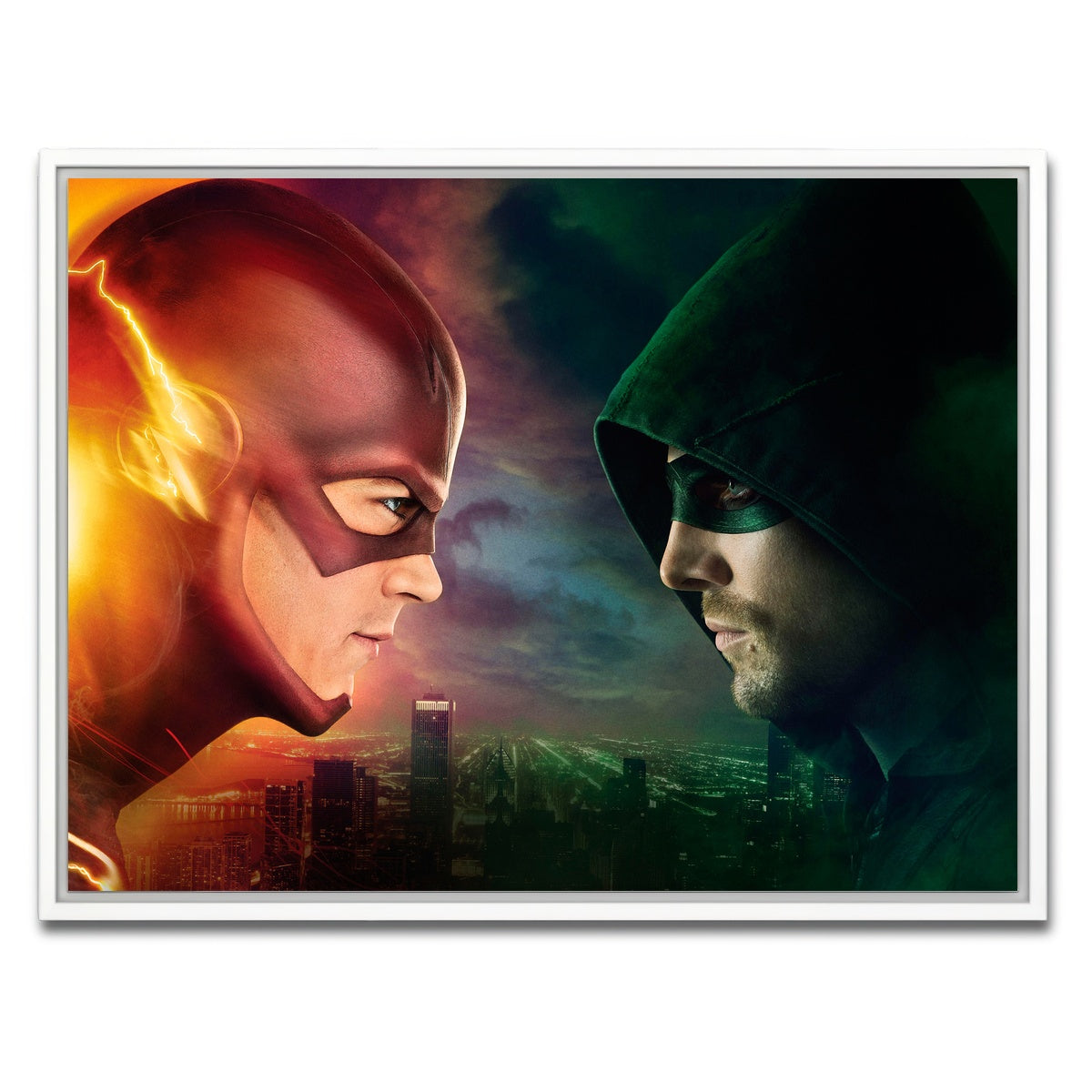 AUTO-MOCKUP WHITE | Flash vs. Arrow | 1 Piece | White Framed Canvas | group=4x3