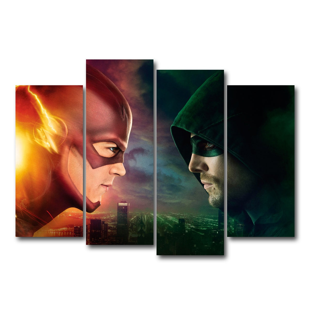 AUTO-MOCKUP WHITE | Flash vs. Arrow | 4 Piece | Gallery Wrap Canvas | group=4_normal