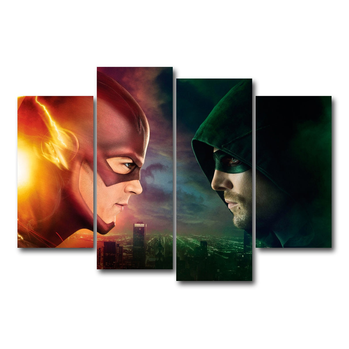 AUTO-MOCKUP WHITE | Flash vs. Arrow | 4 Piece | Gallery Wrap Canvas | group=4_short