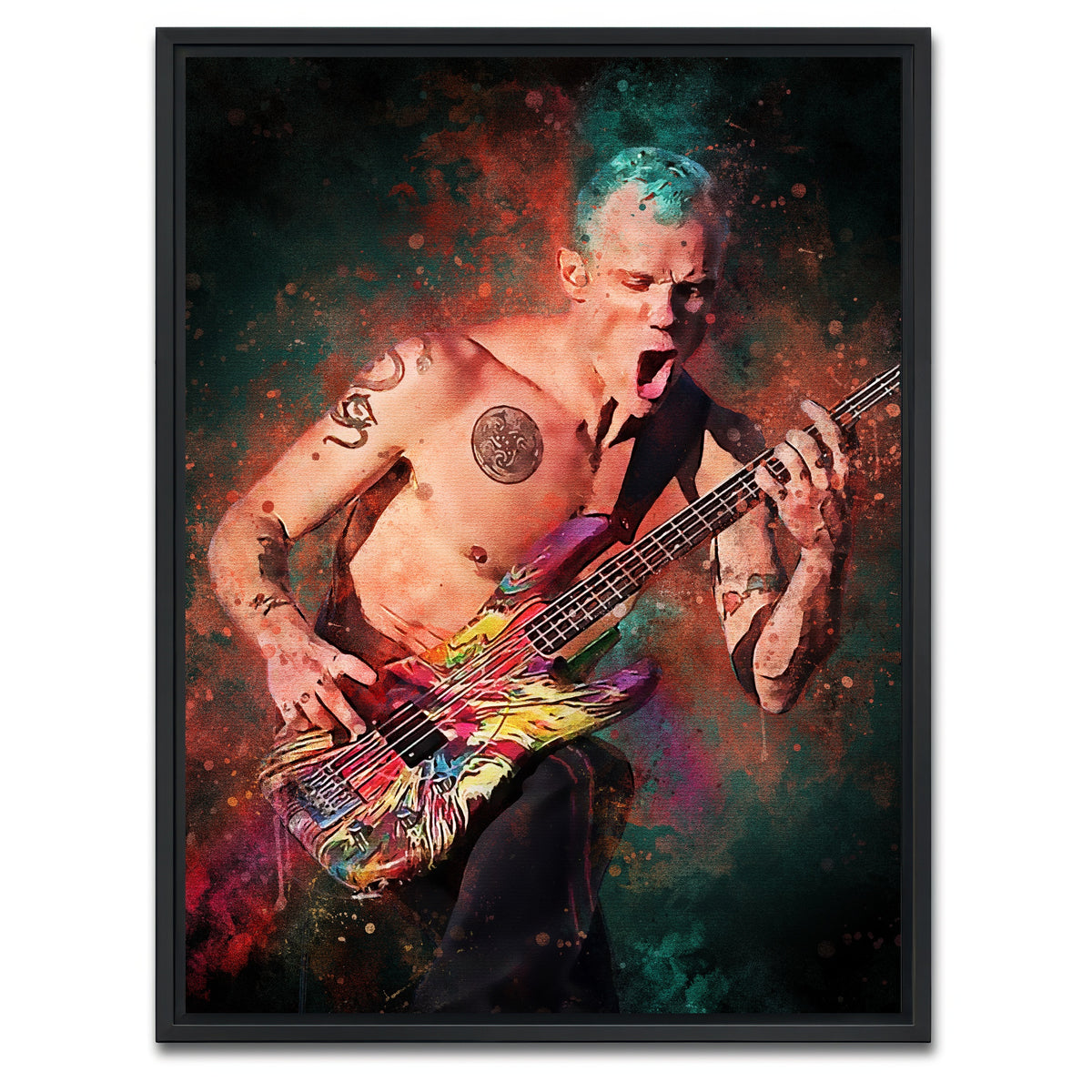 AUTO-MOCKUP WHITE | Flea Guitarist | 1 Piece | Black Framed Canvas | group=3x4