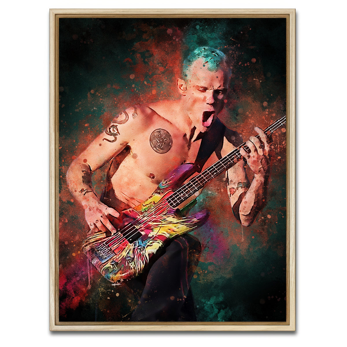 AUTO-MOCKUP WHITE | Flea Guitarist | 1 Piece | Natural Framed Canvas | group=3x4