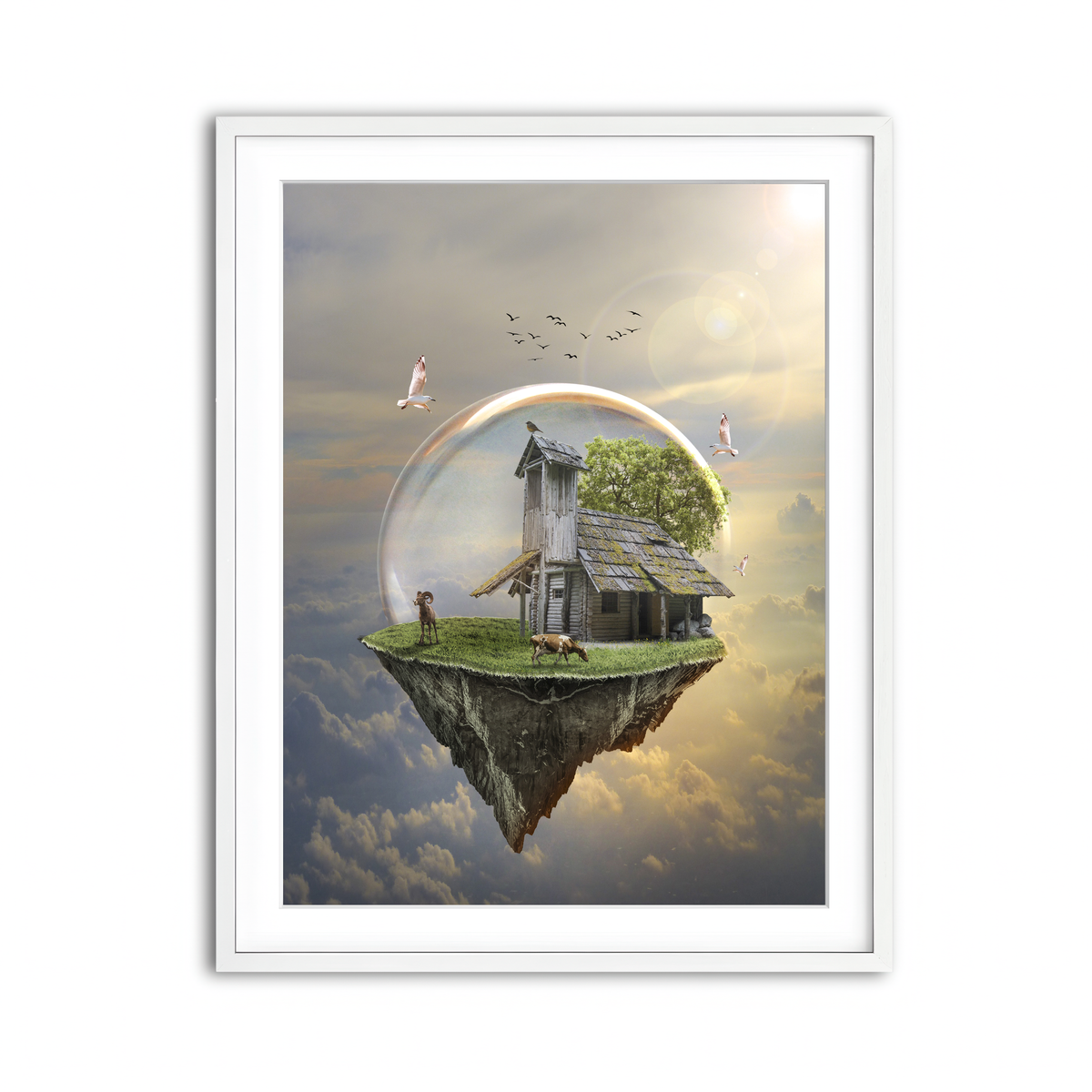 Framed Print 3x4 White