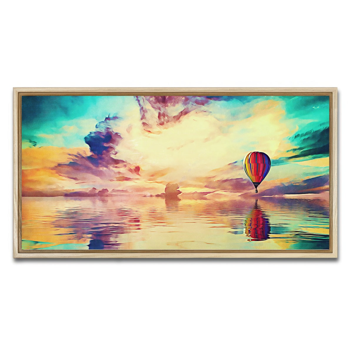 AUTO-MOCKUP WHITE | Floating away | 1 Piece | Natural Framed Canvas | group=2x1