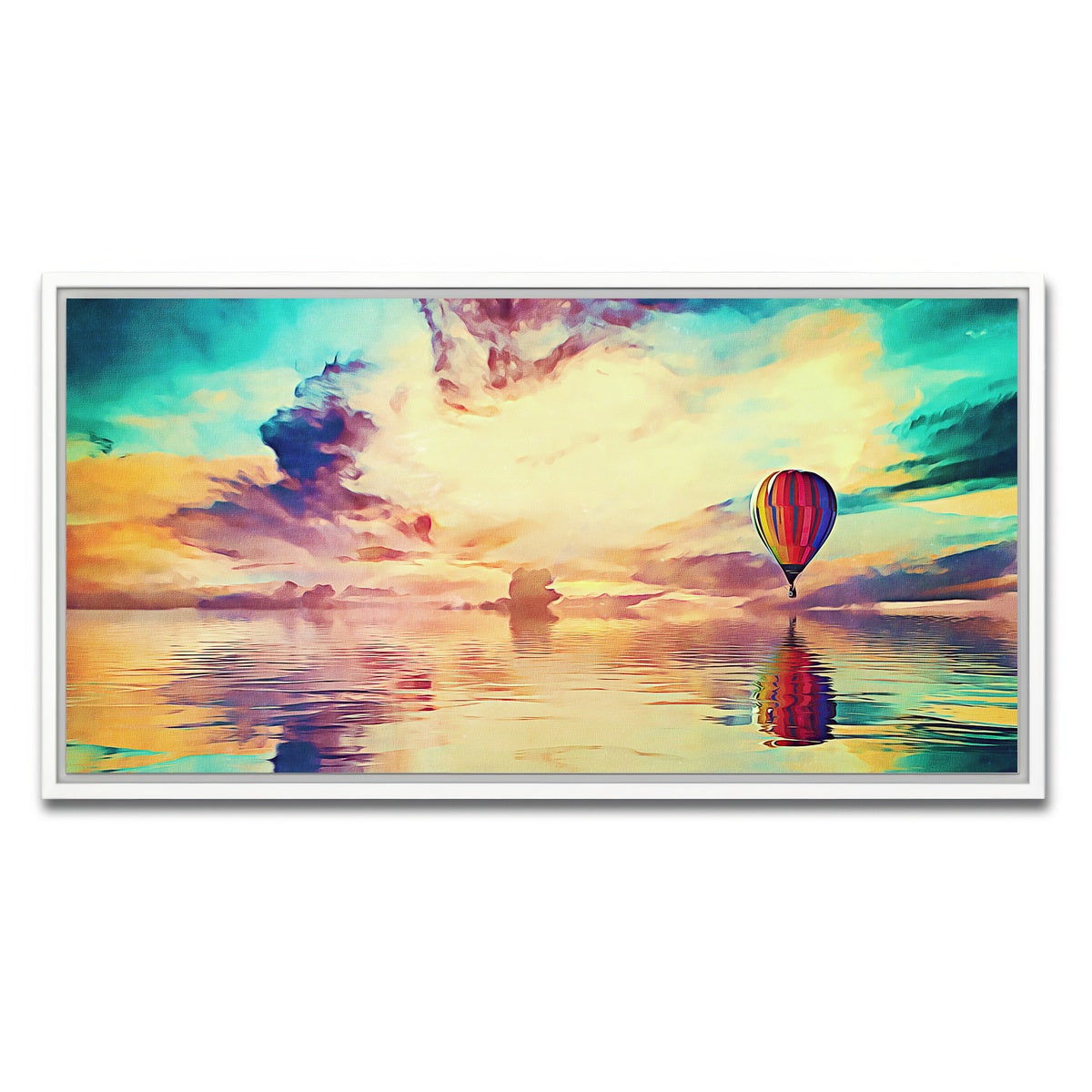AUTO-MOCKUP WHITE | Floating away | 1 Piece | White Framed Canvas | group=2x1