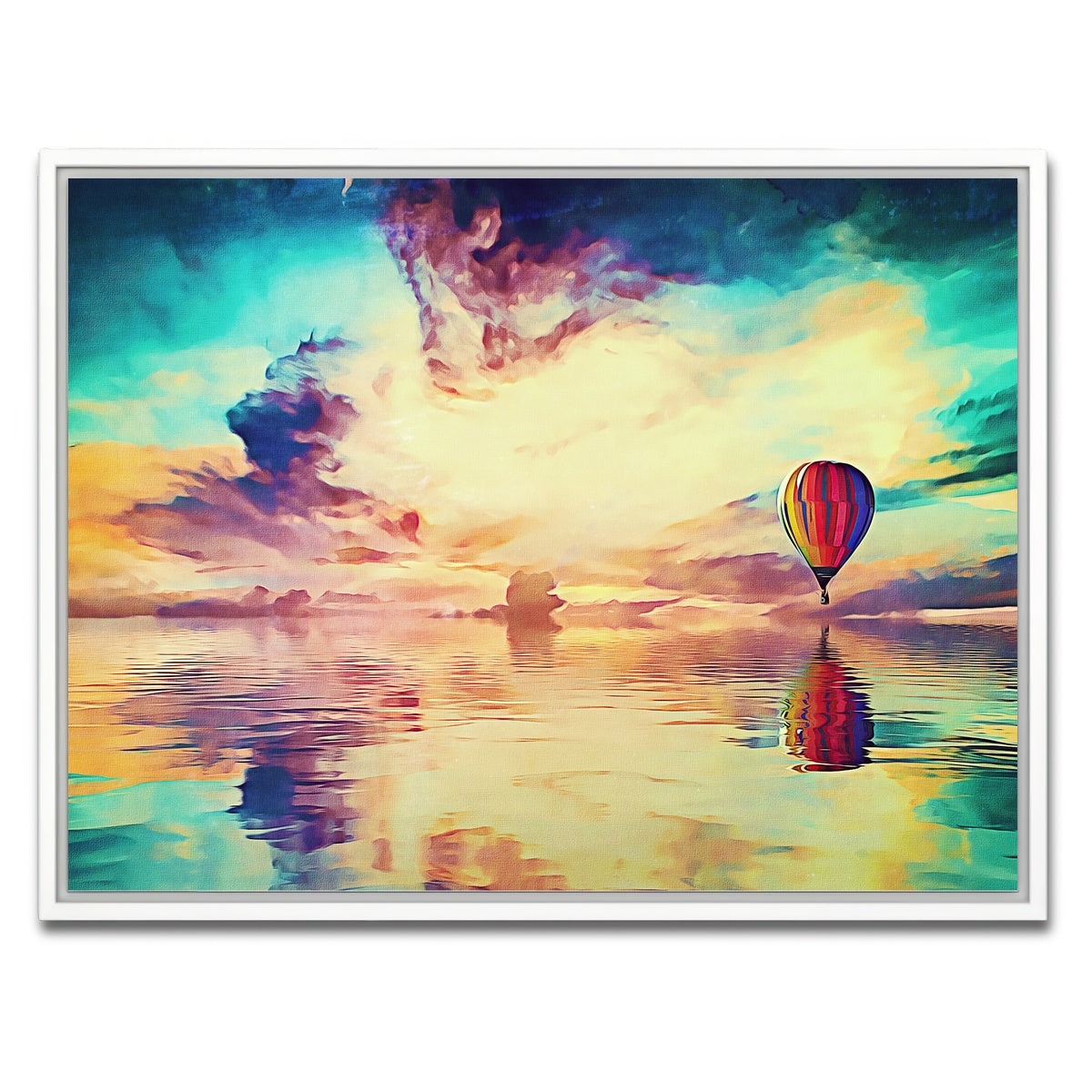 AUTO-MOCKUP WHITE | Floating away | 1 Piece | White Framed Canvas | group=4x3