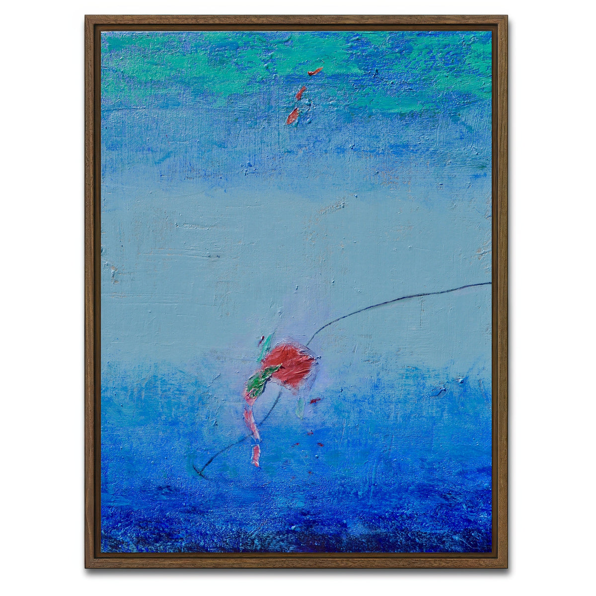 AUTO-MOCKUP WHITE | Floating in Blue | 1 Piece | Walnut Framed Canvas | group=3x4