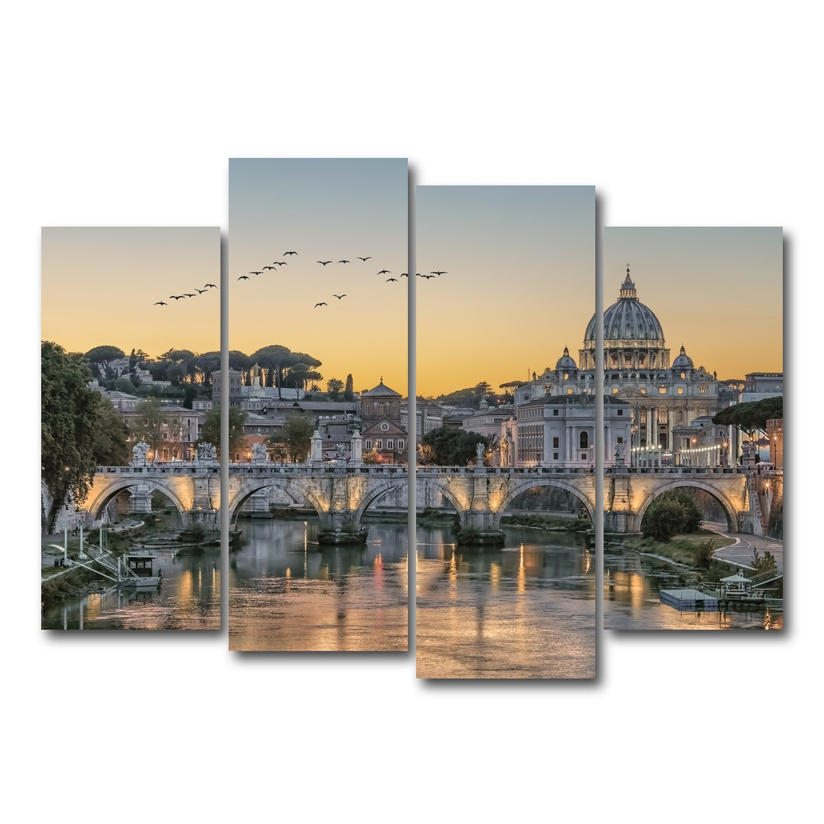 AUTO-MOCKUP WHITE | Flock Of Birds | 4 Piece | Gallery Wrap Canvas | group=4_normal