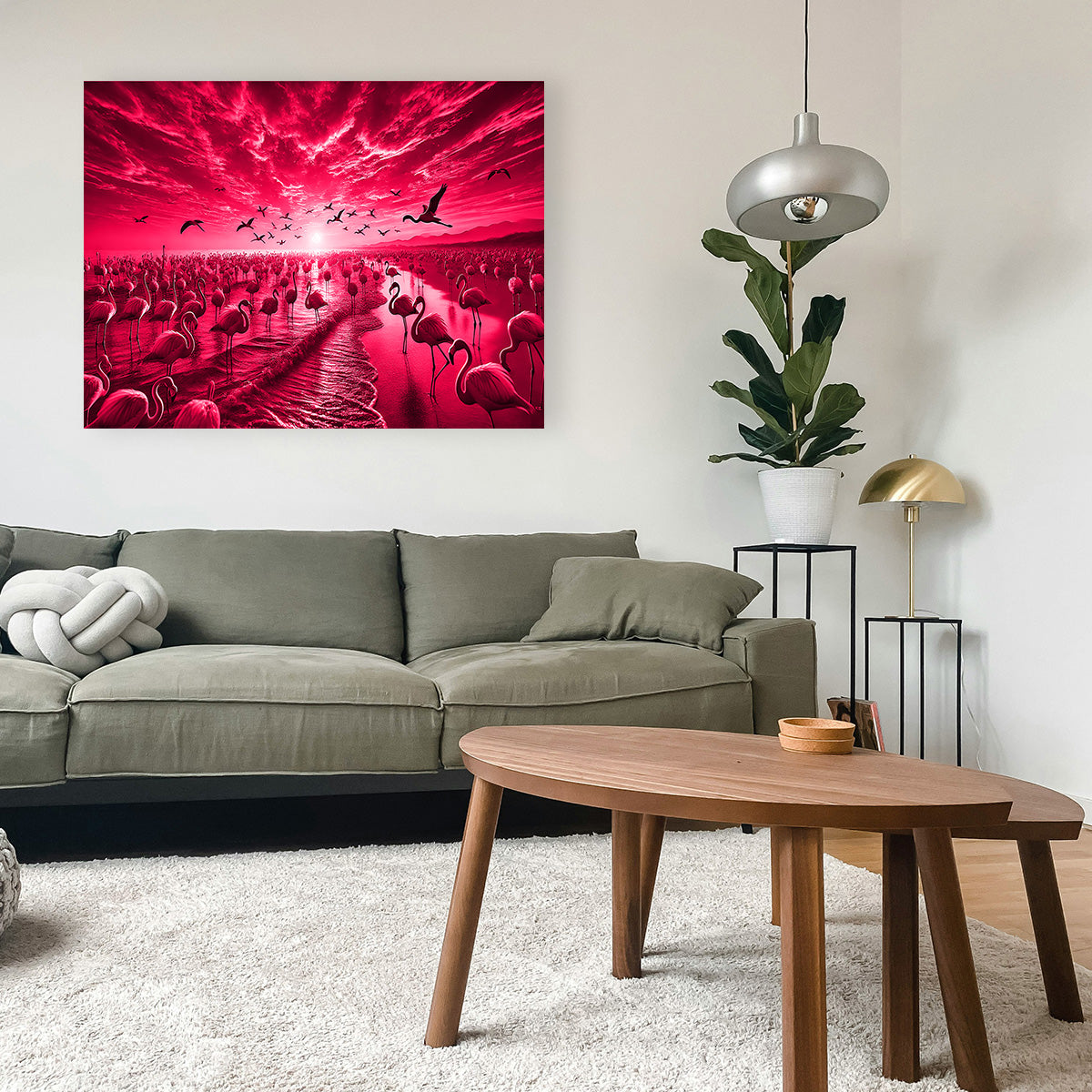 Flock of Flamingos Wall Art