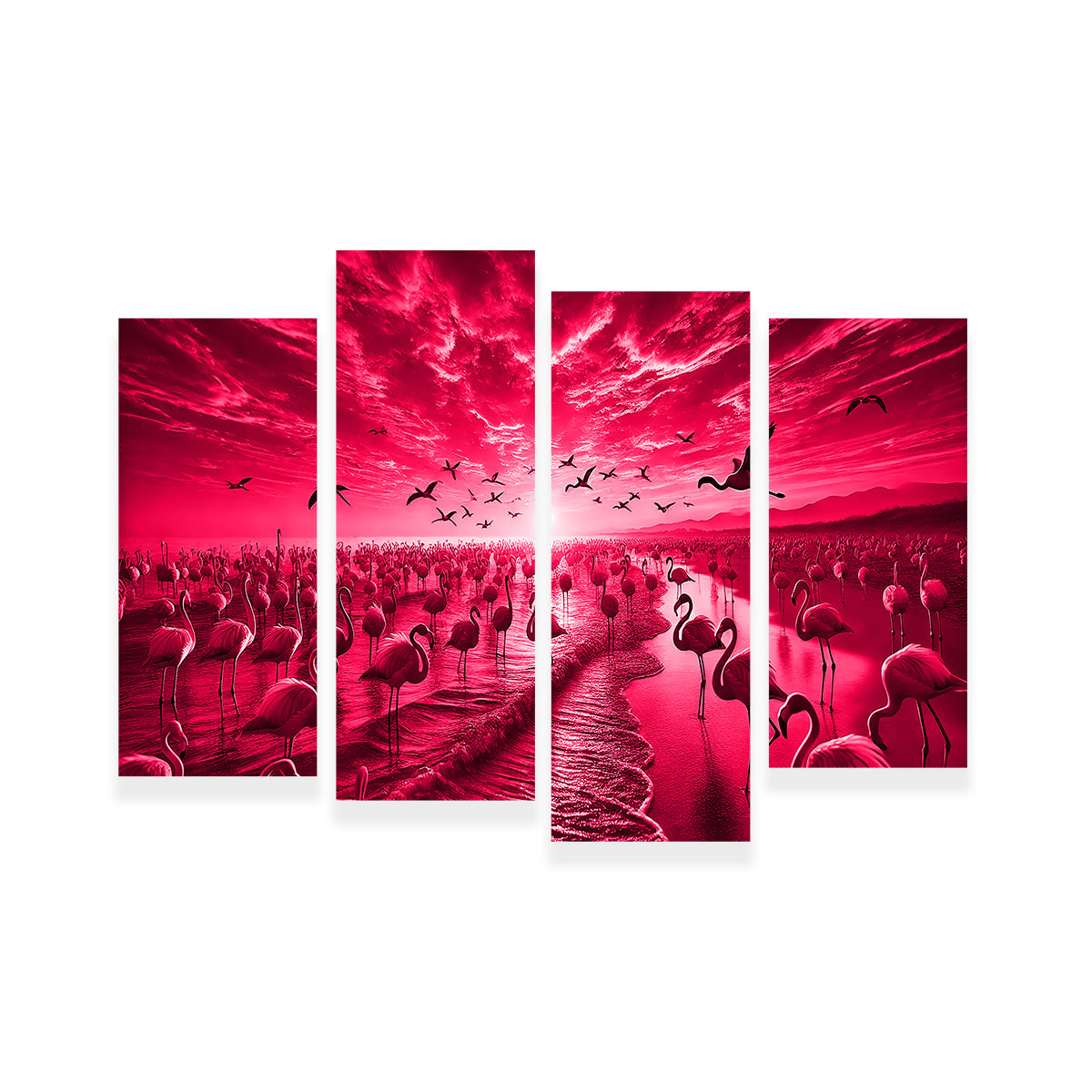 Flock of Flamingos Wall Art