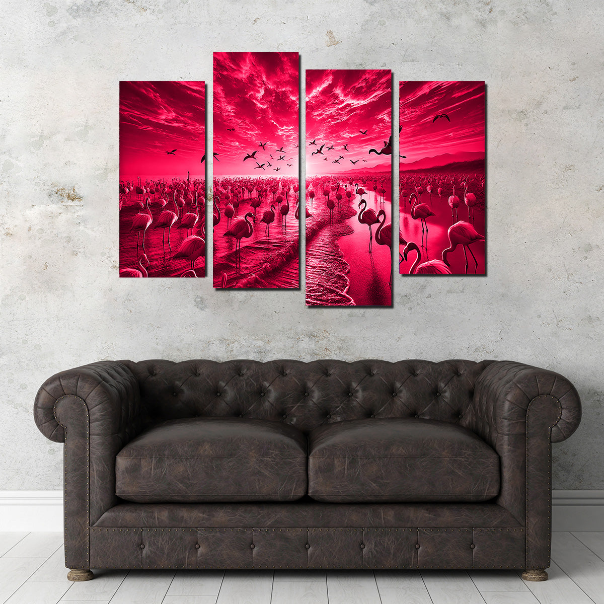 Flock of Flamingos Wall Art